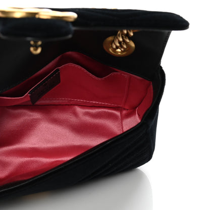 Gucci Velvet Matelasse Mini GG Marmont Shoulder Bag Black 5 of 14