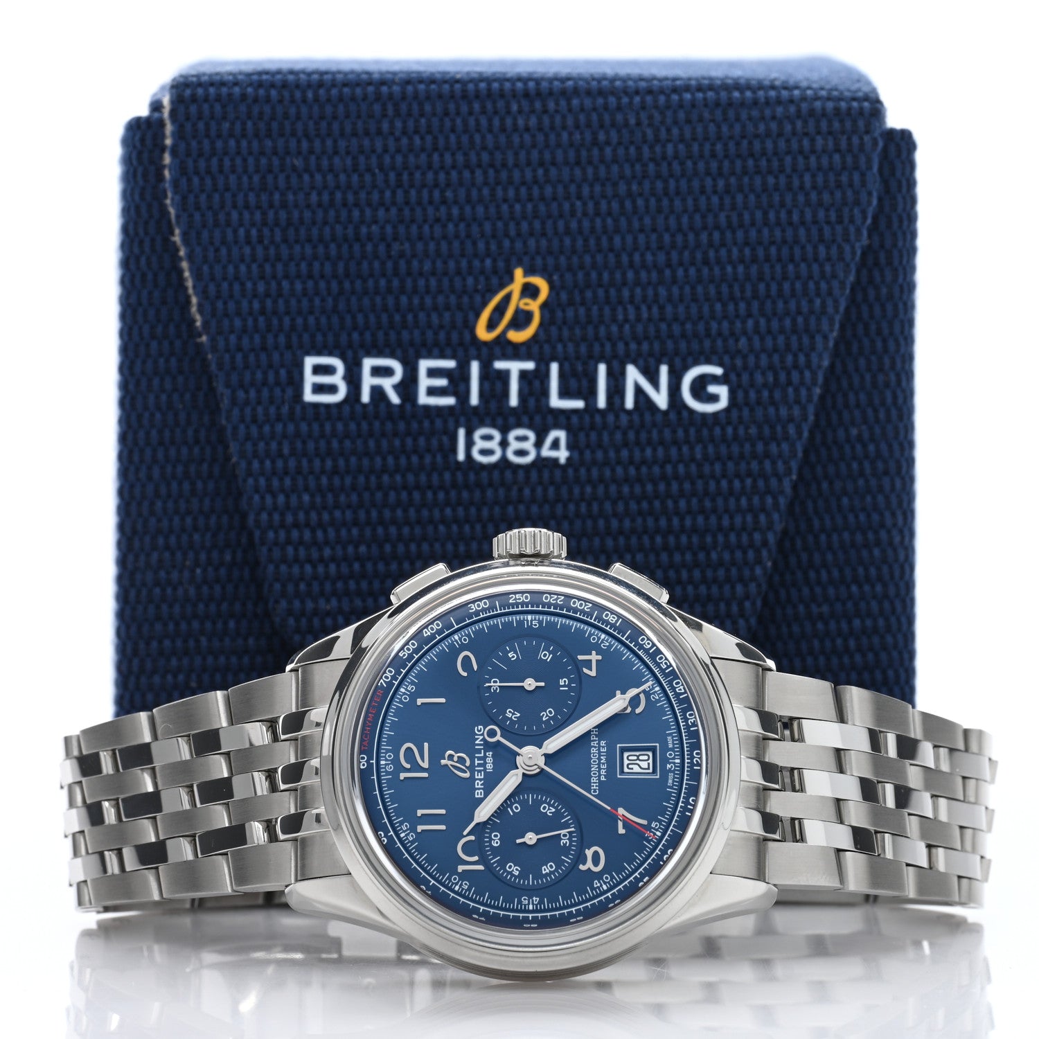 Breitling Stainless Steel 42mm Premier B01 Chronograph Automatic Watch Blue AB0145171C1A1 6 of 6