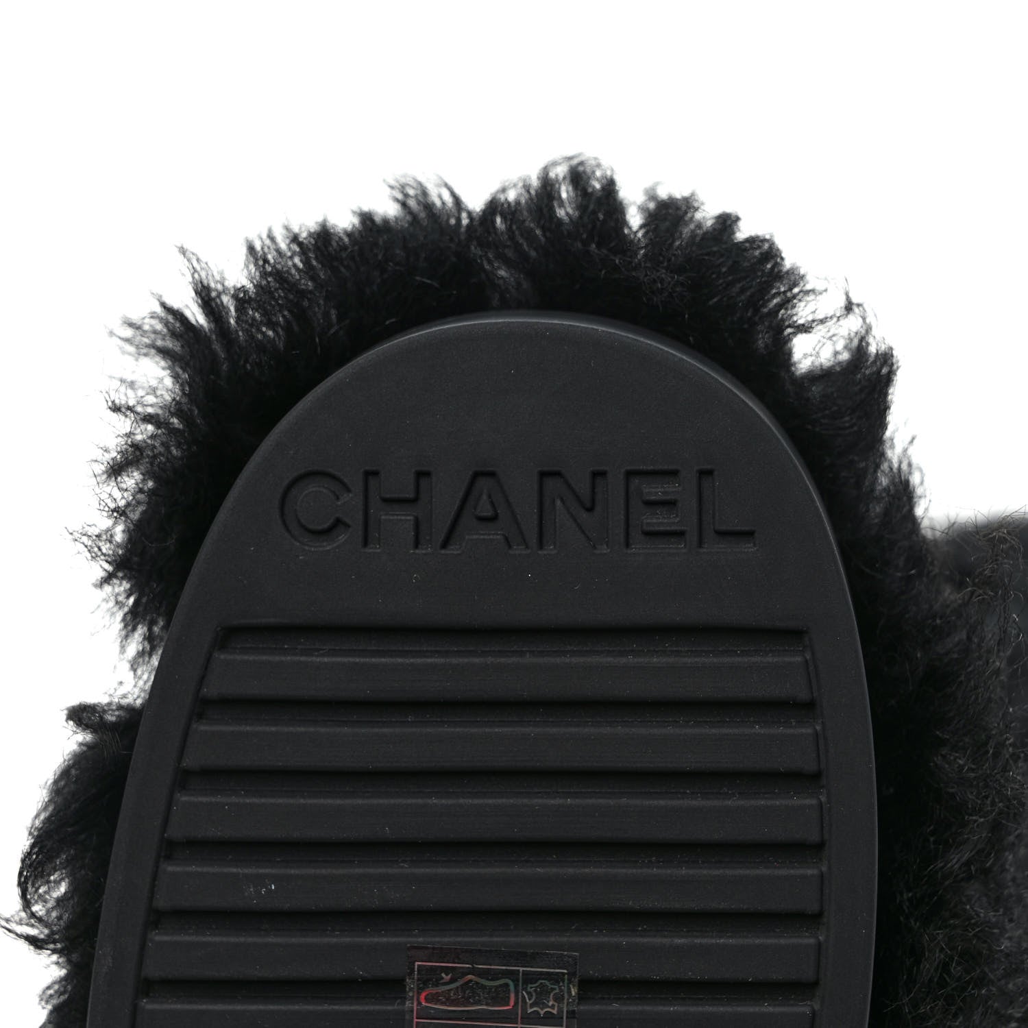 Chanel Shearling Sheepskin High Boots 36 Black 6 of 7