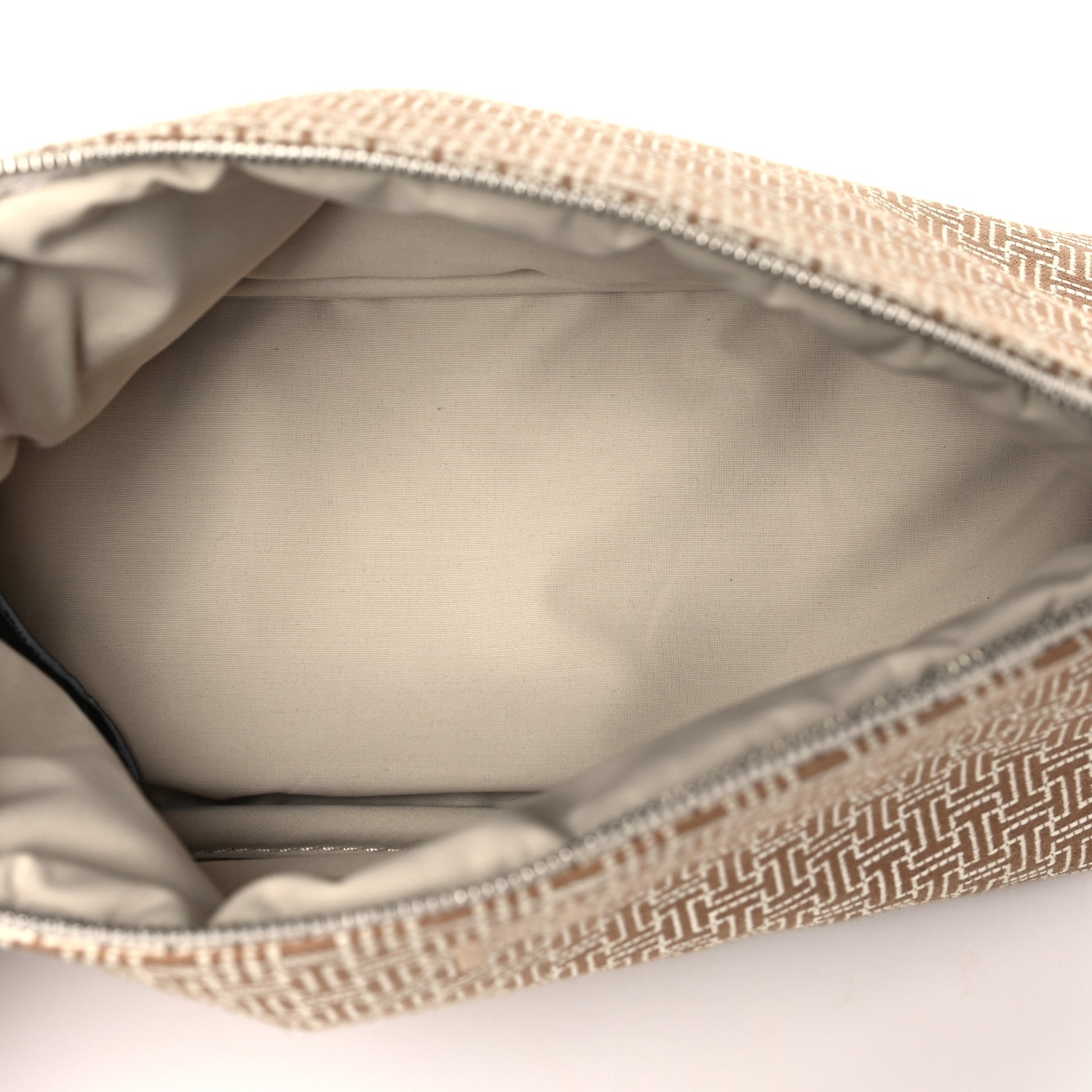 Hermes Cotton Canvas H Embroidered Travel Cosmetic Pouch Natural 5 of 8