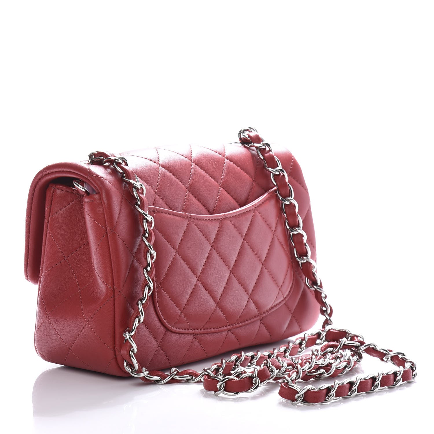Chanel Lambskin Quilted Mini Rectangular Flap Red 3 of 11