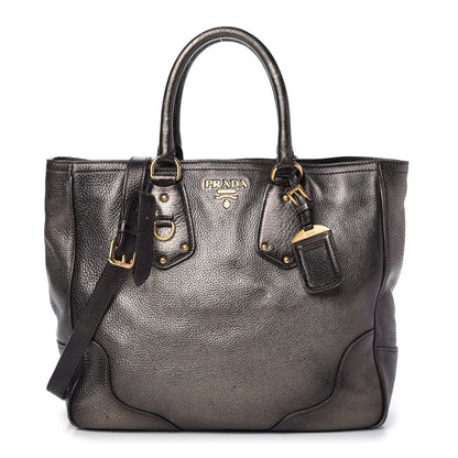 Prada Vitello Daino Tote Piombo 1 of 10