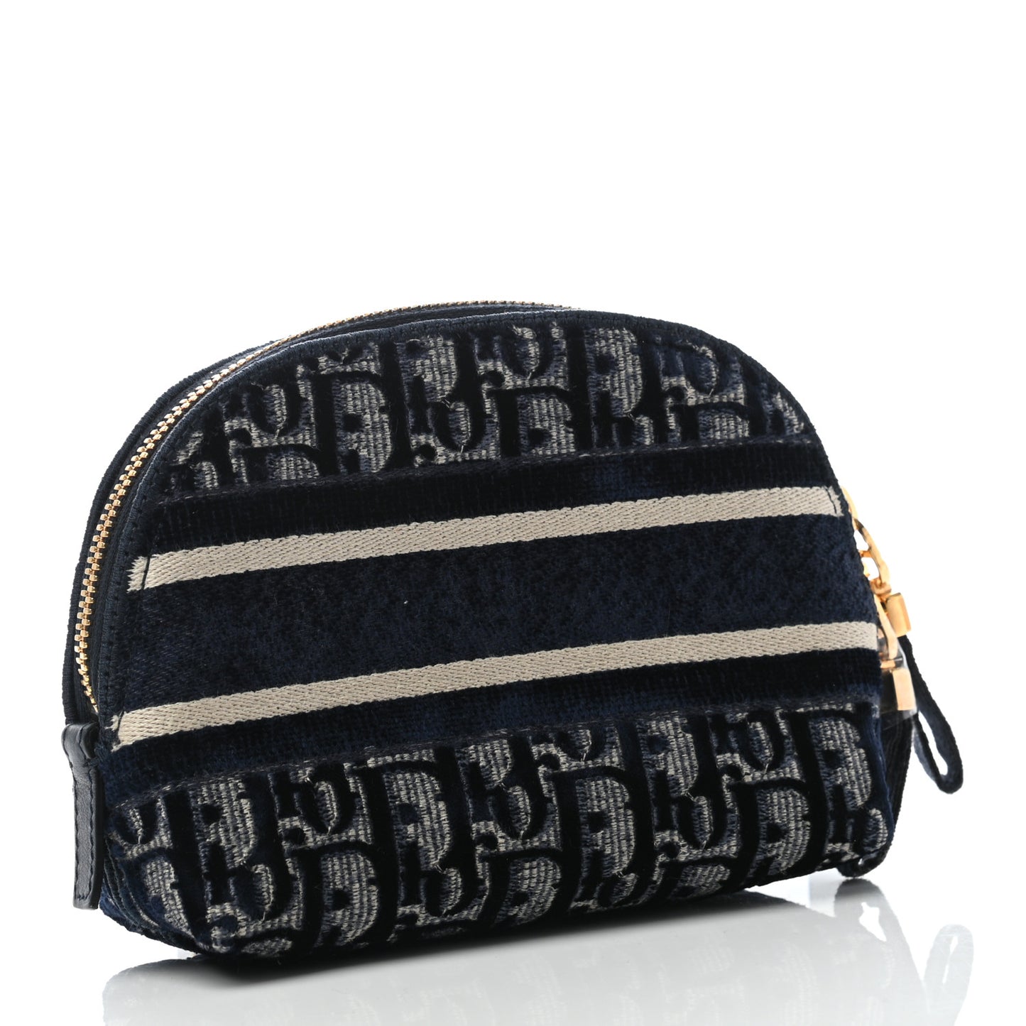 Velvet Oblique Cosmetic Pouch Blue