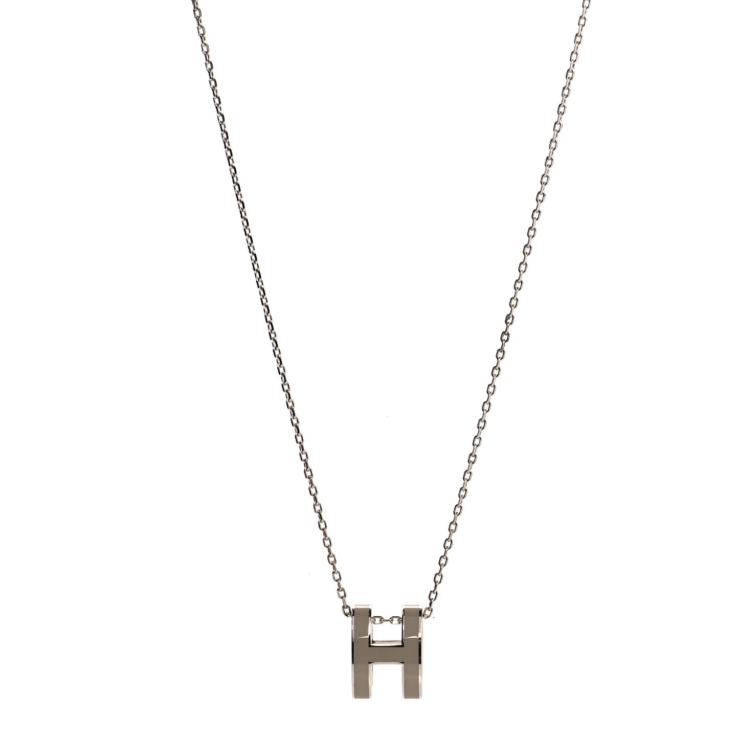 Lacquered Palladium Pop H Pendant Necklace Etain