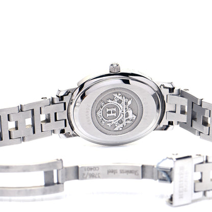 Hermes Stainless Steel 22mm Clipper Oval Quartz Watch Black 4 of 5