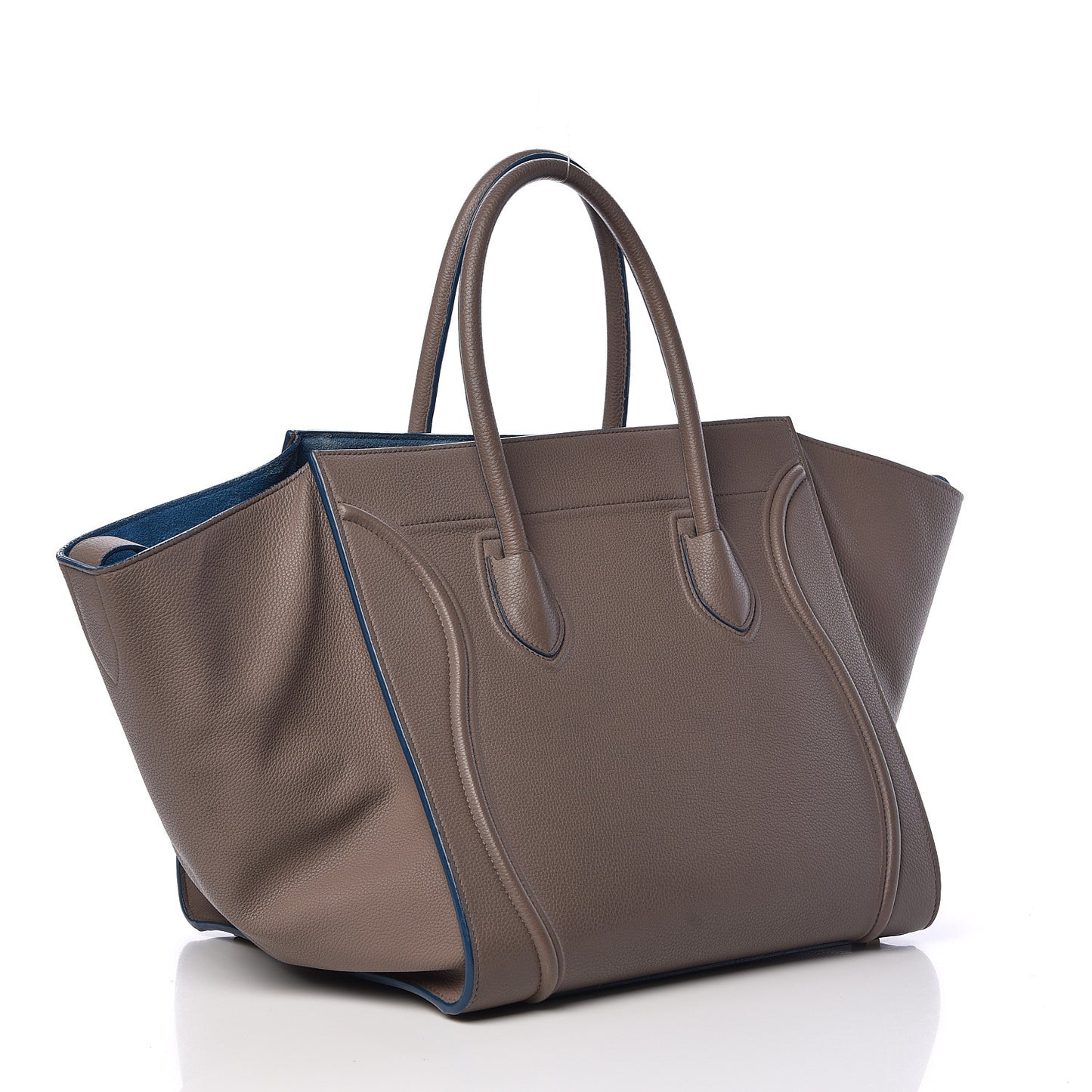 Supple Calfskin Medium Phantom Luggage Khaki Cobalt Trim