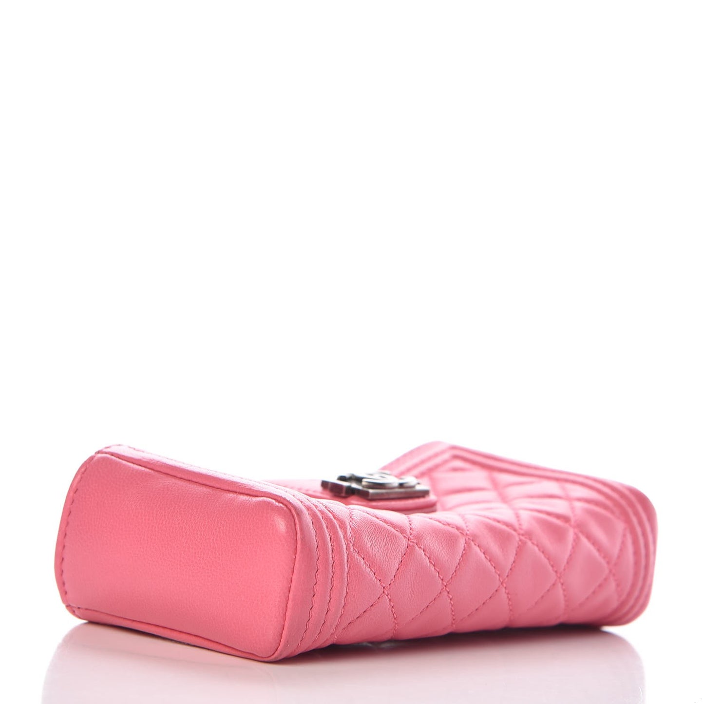 Lambskin Quilted Mini Boy Phone Holder Clutch Pink