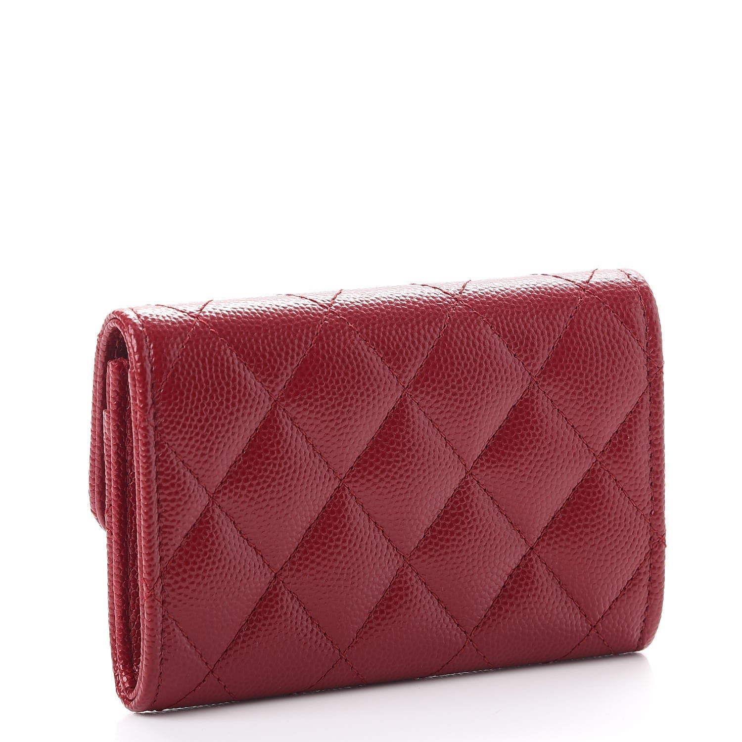 Chanel Caviar Quilted Flap Card Holder Dark Red 3 of 8