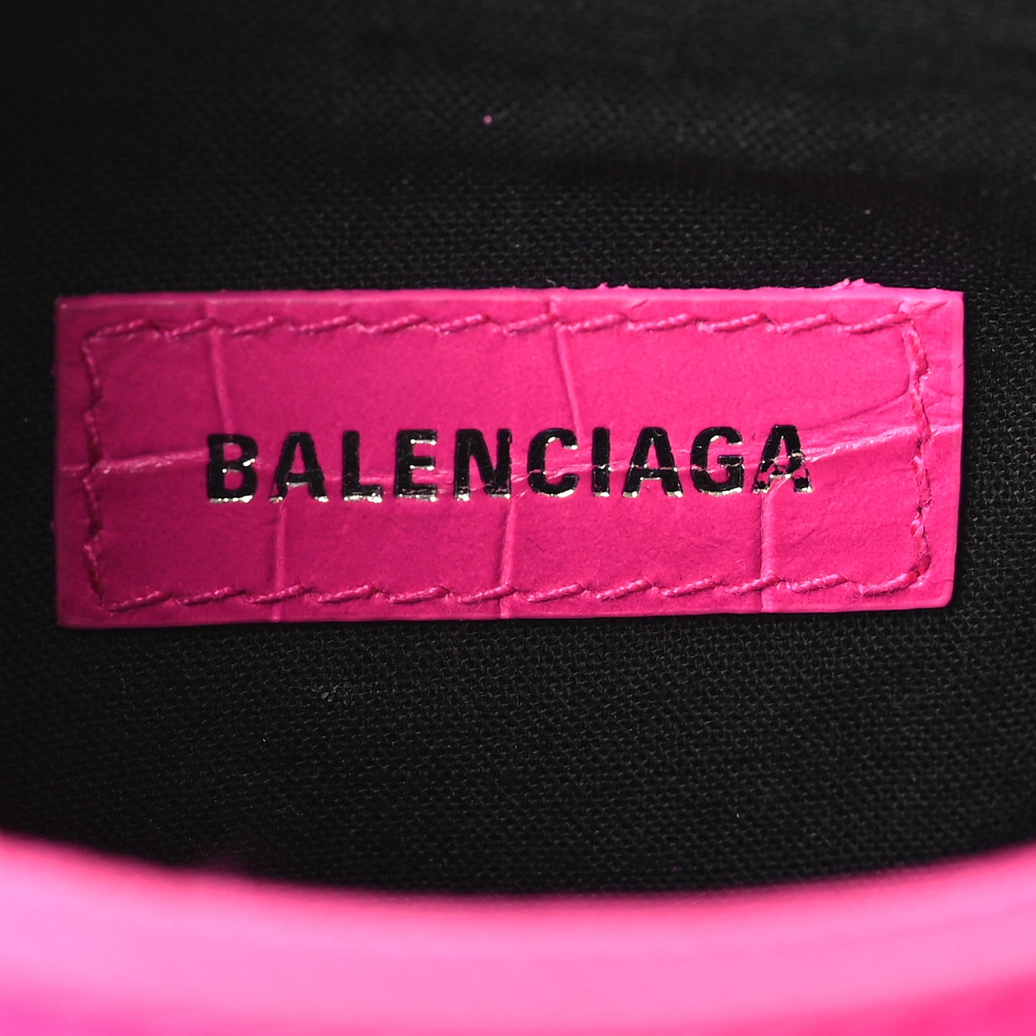 Balenciaga Extra Supple Calfskin Crocodile Embossed XS Le Cagole Shoulder Bag Lipstick Pink 6 of 11
