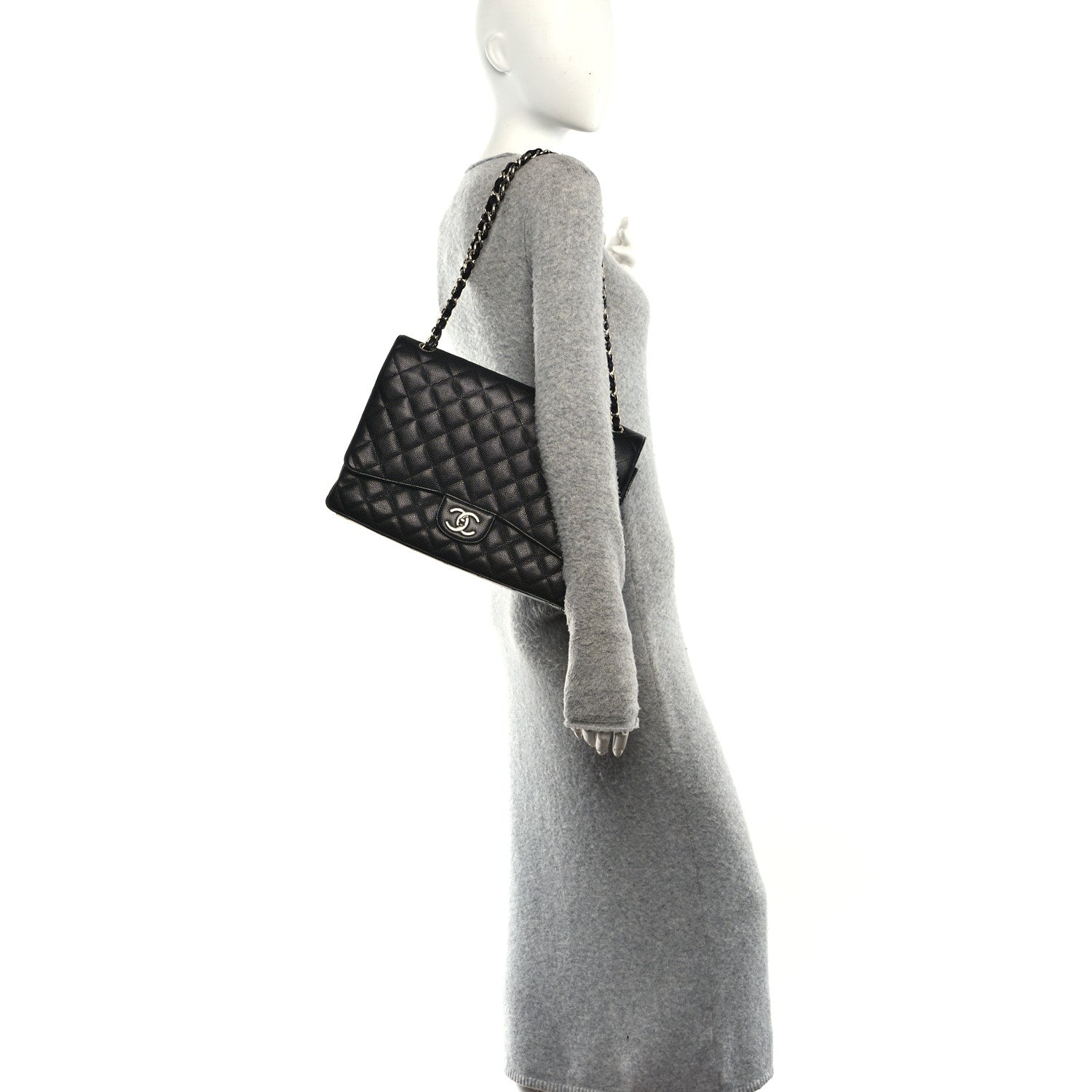 Chanel Caviar Quilted Maxi Double Flap Black 2 of 12