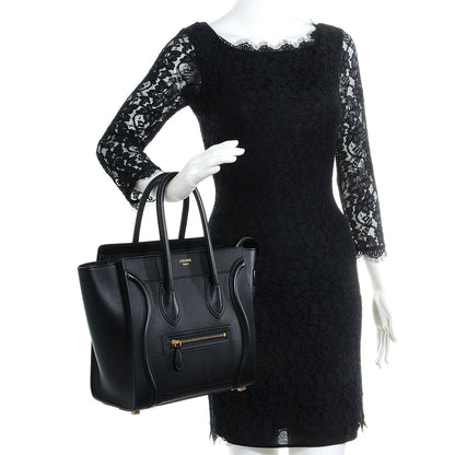 Celine Smooth Calfskin Micro Luggage Black 2 of 9