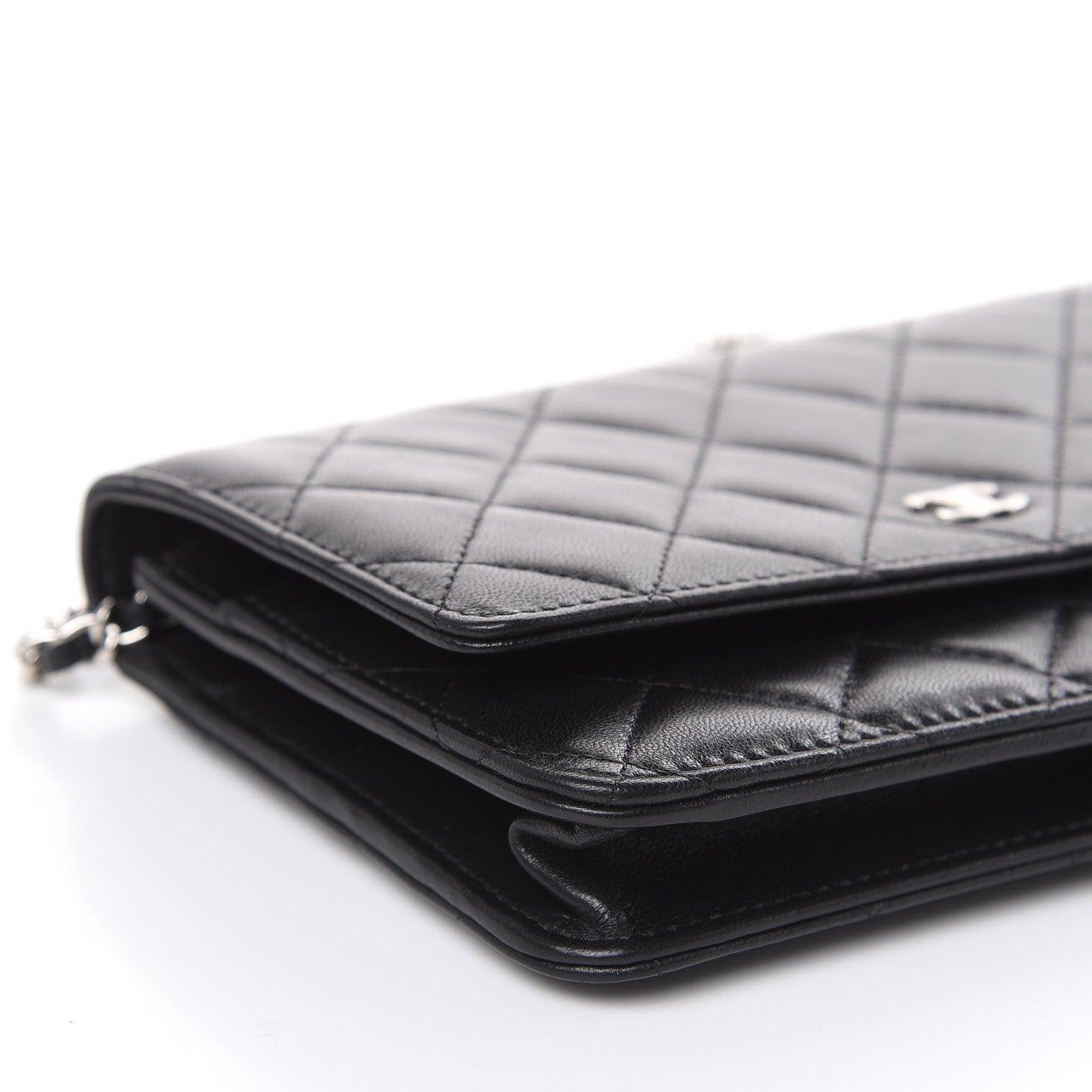 Chanel Lambskin Quilted Wallet On Chain WOC Black 9 of 13