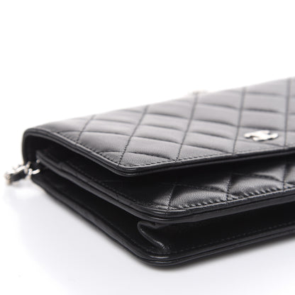 Chanel Lambskin Quilted Wallet On Chain WOC Black 9 of 13