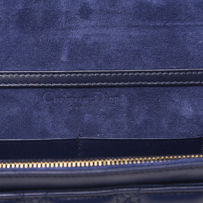 Christian Dior Lambskin Cannage Dioraddict Wallet on Chain Clutch Navy 6 of 9