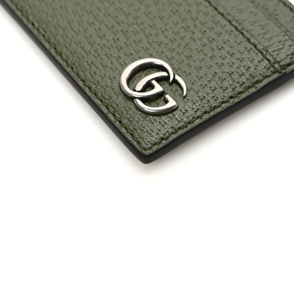 Gucci Textured Dollar Calfskin GG Marmont Card Holder Military Wood 8 of 9
