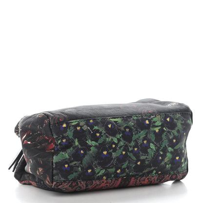 Givenchy Rubber Effect Calfskin Floral Print Pandora Wristlet Black Multicolor 4 of 7