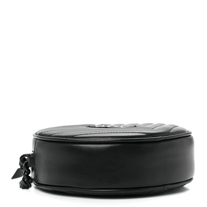 Saint Laurent Calfskin Matelasse Chevron Round Vinyle Camera Bag Black 4 of 12