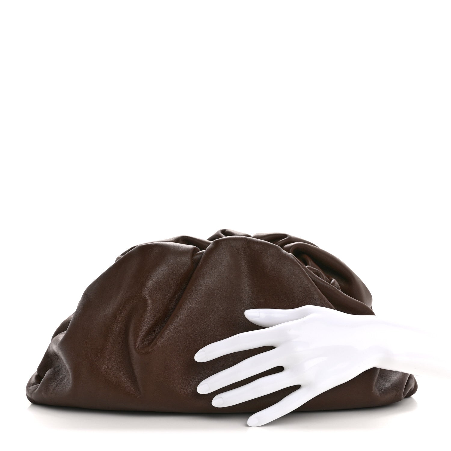 Bottega Veneta Smooth Butter Calf The Pouch Oversized Clutch Brownie 2 of 12