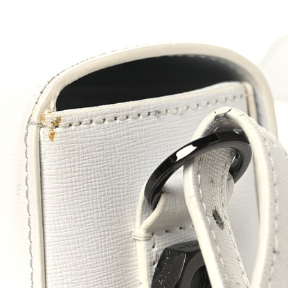 Off-White Saffiano Striped Mini Diag Binder Clip Bag White Black 11 of 12