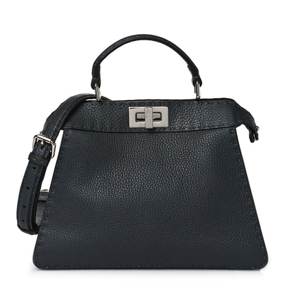 Fendi Cuoio Romano Selleria Chamois Small Peekaboo I SEE U Satchel Asfalto Camelia 1 of 8