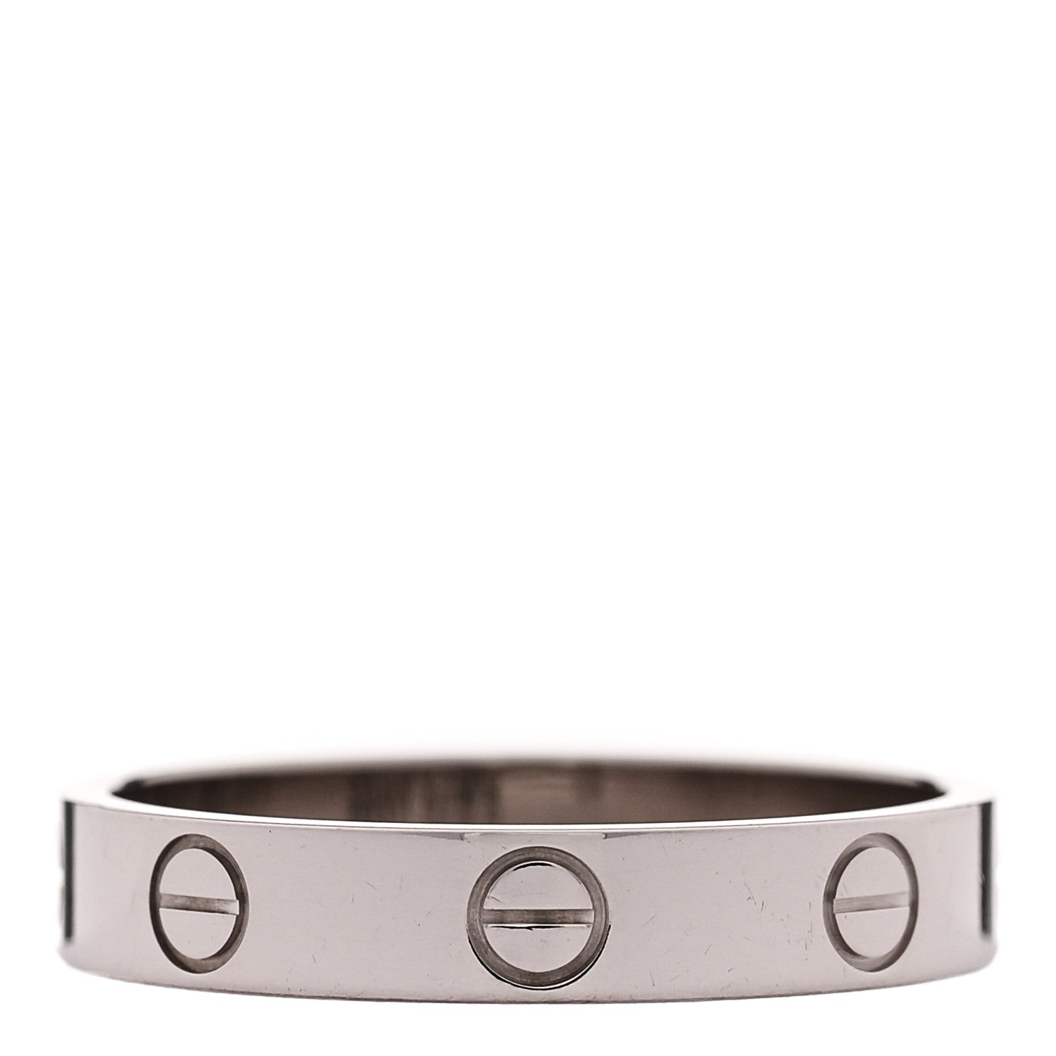 Cartier 18K White Gold 3.5mm LOVE Wedding Band Ring 55 7.25 3 of 5