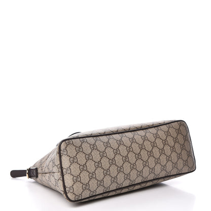 Gucci GG Supreme Monogram Small Zippered Tote Dark Brown 4 of 15
