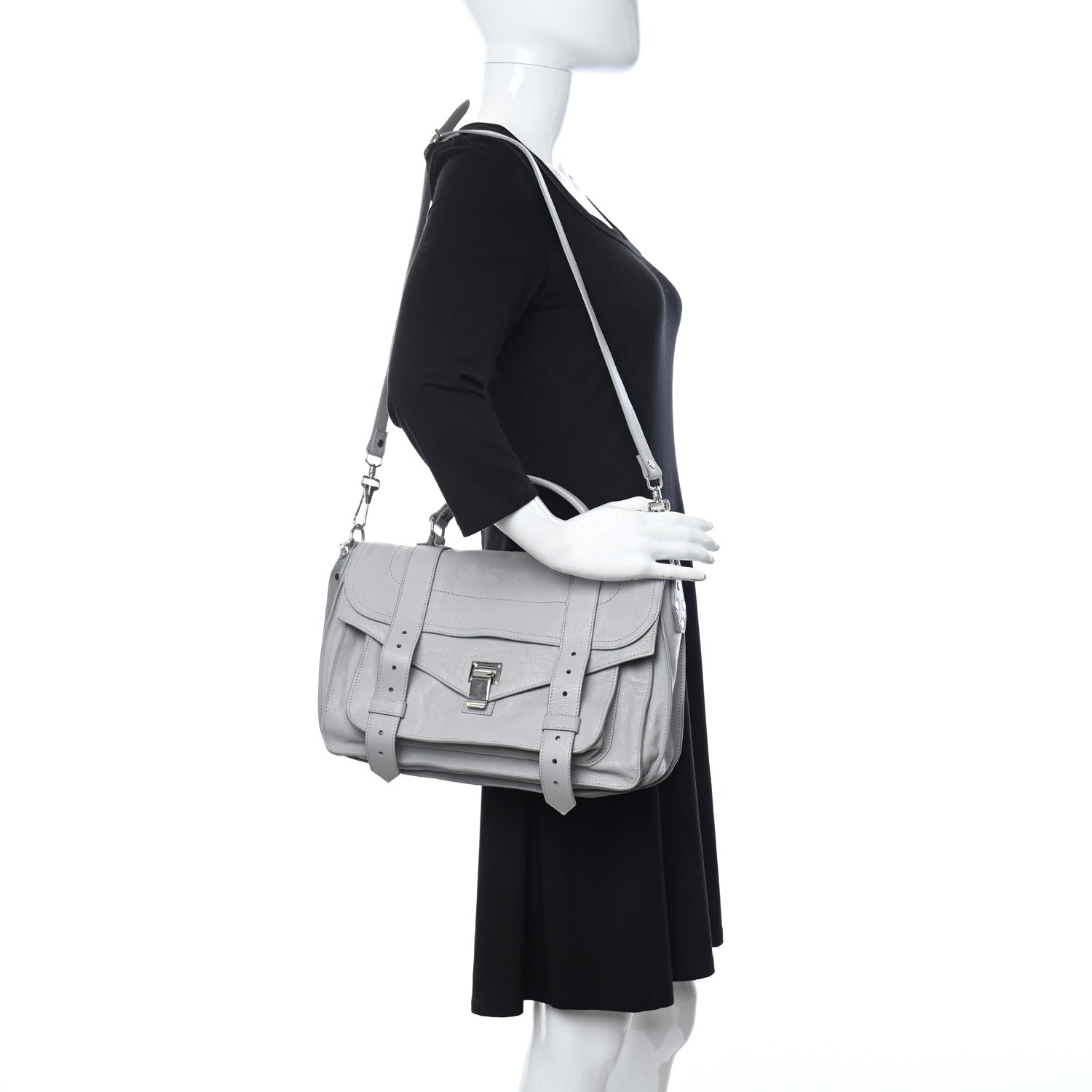 Proenza Schouler Lambskin Medium PS1 Satchel Dove Grey 2 of 10