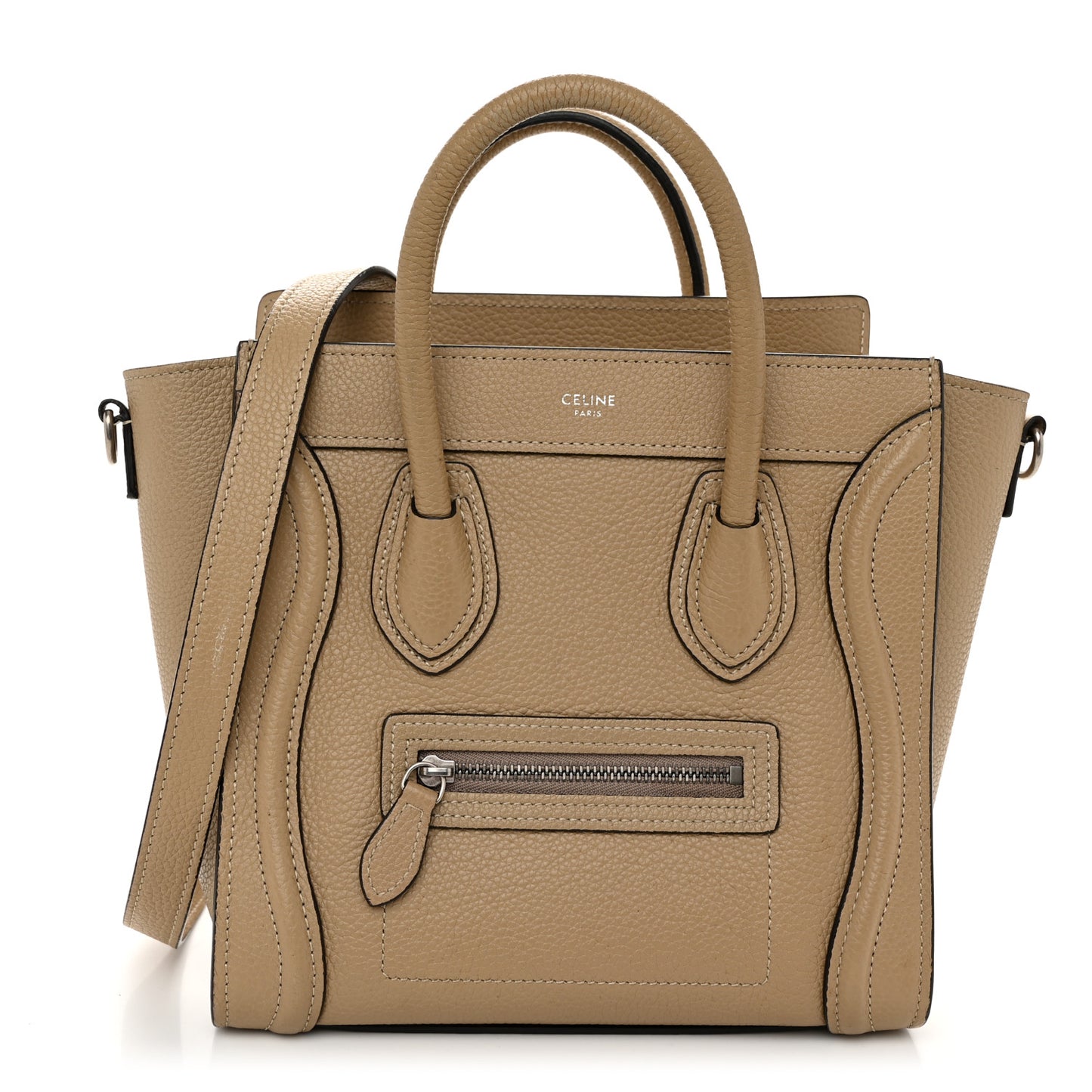 Drummed Calfskin Nano Luggage Dune