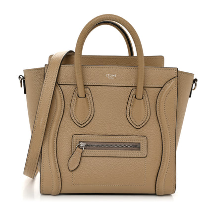 Celine Drummed Calfskin Nano Luggage Dune 1 of 11
