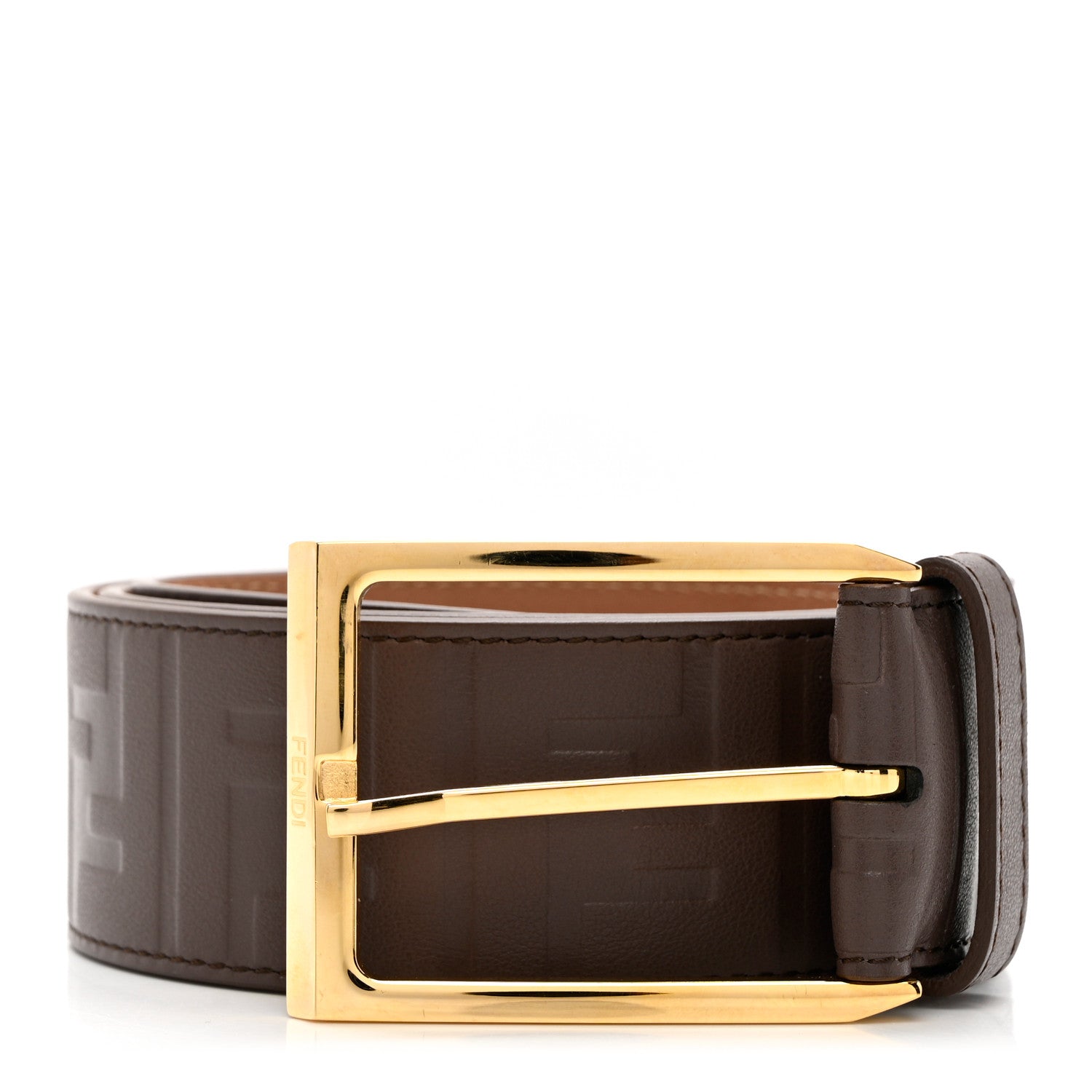 Fendi Vitello Grace FF 1974 Embossed Belt 90 36 Moresco 1 of 5