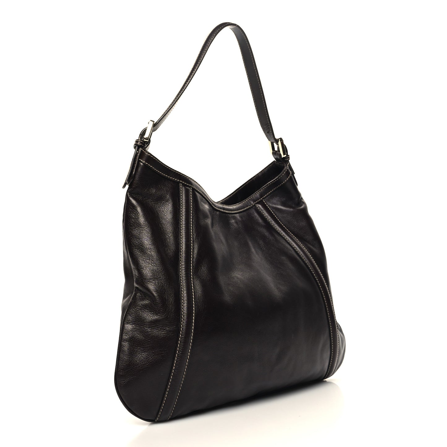 Calfskin Medium Britt Hobo Dark Brown