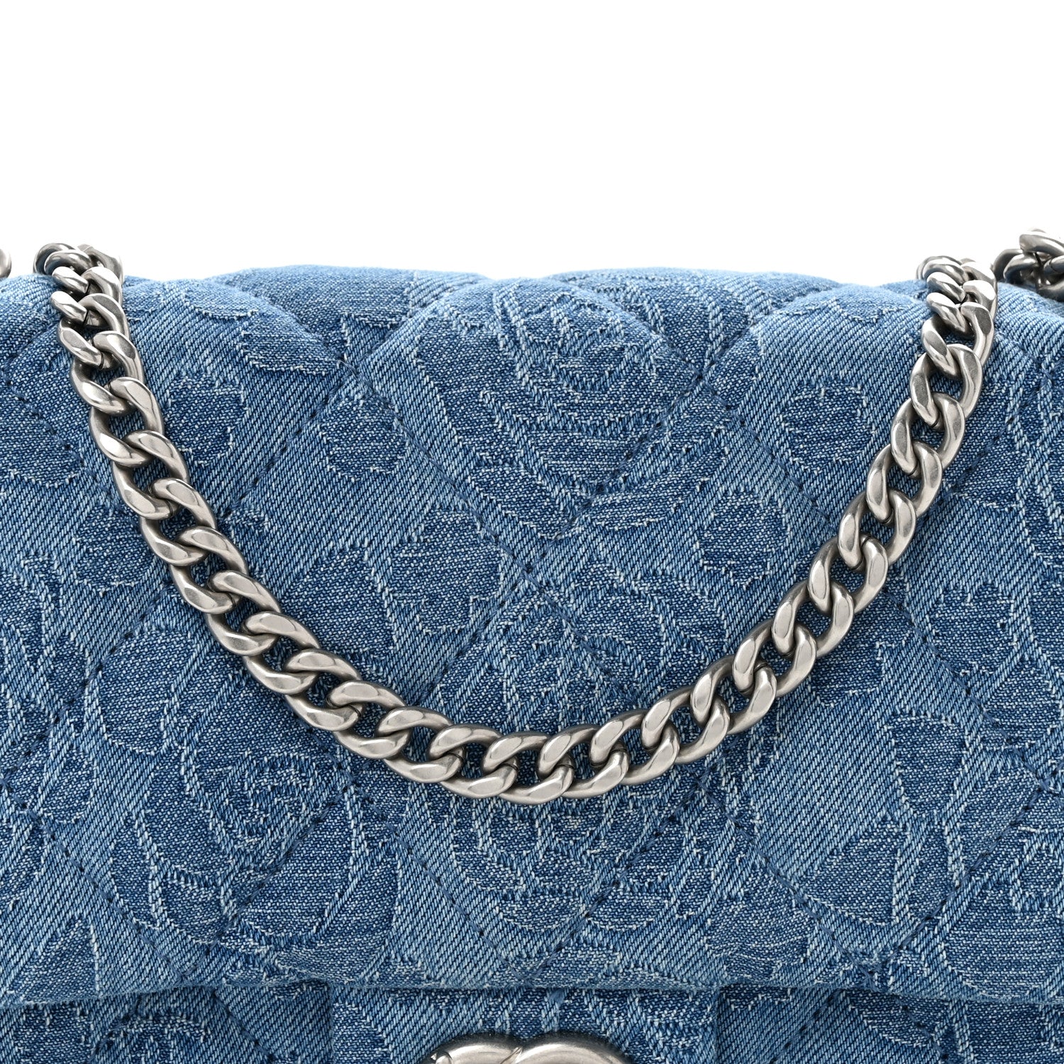 Chanel Denim Quilted Camellia Sweetheart Mini Flap Blue 8 of 10