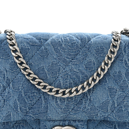 Chanel Denim Quilted Camellia Sweetheart Mini Flap Blue 8 of 10