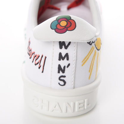 Chanel Canvas Printed Pharrell Sneakers 42 White Multicolor 16 of 17