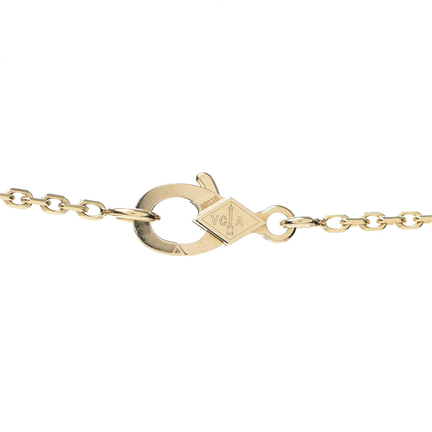 18K Yellow Gold Black Onyx Vintage Alhambra Pendant Necklace
