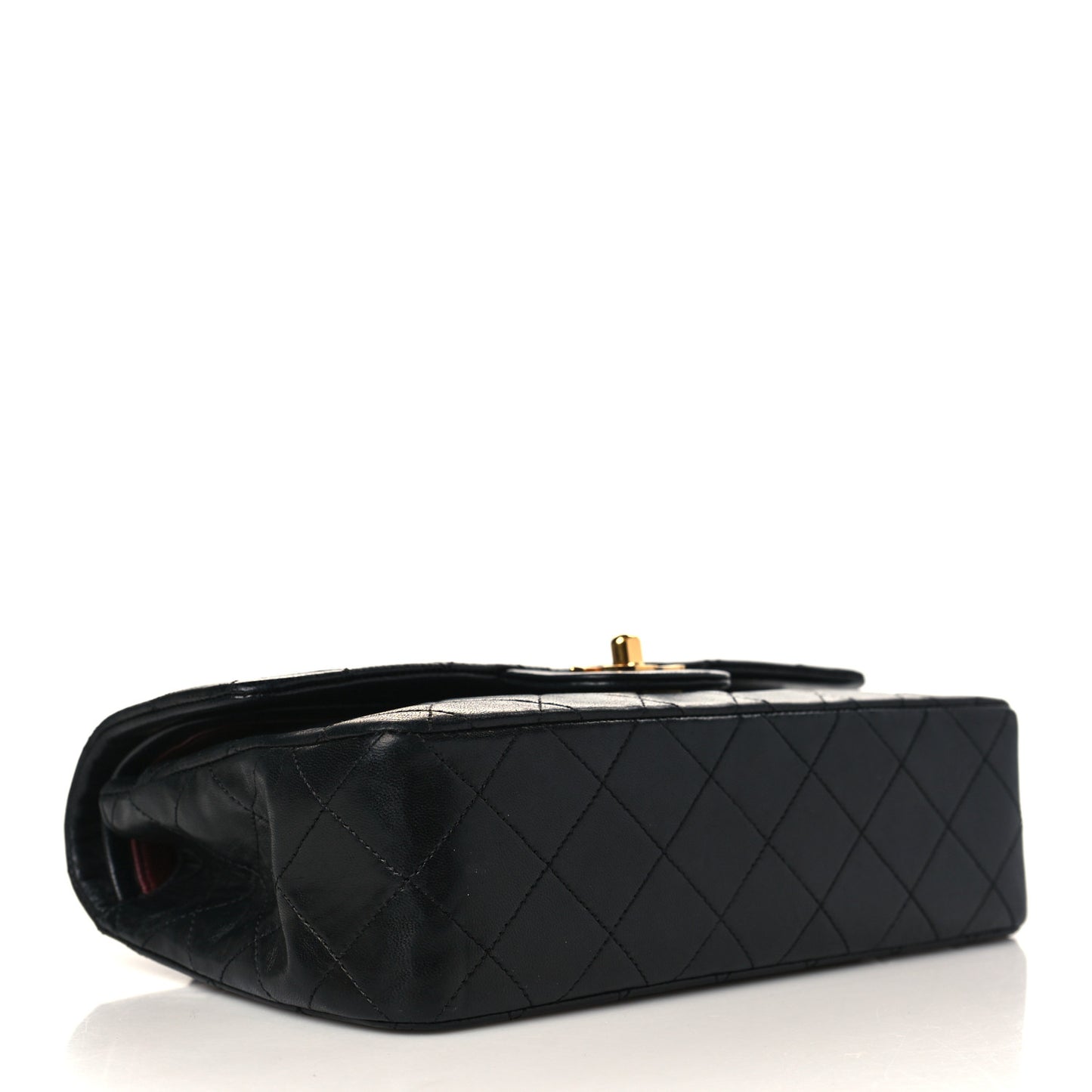 Lambskin Quilted Small Double Flap Black