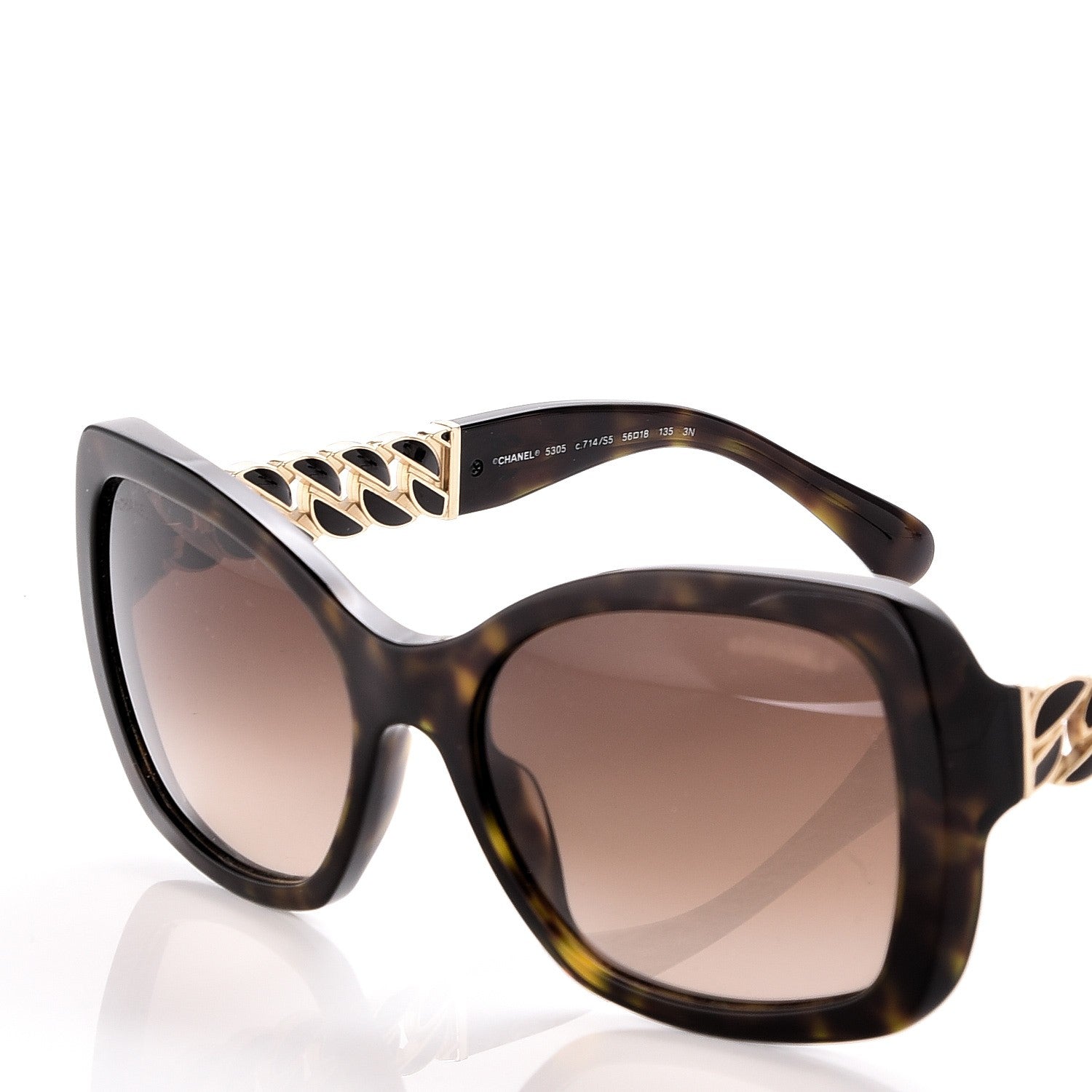 Chanel Acetate Metal Chain Square Sunglasses 5305 Brown 5 of 7