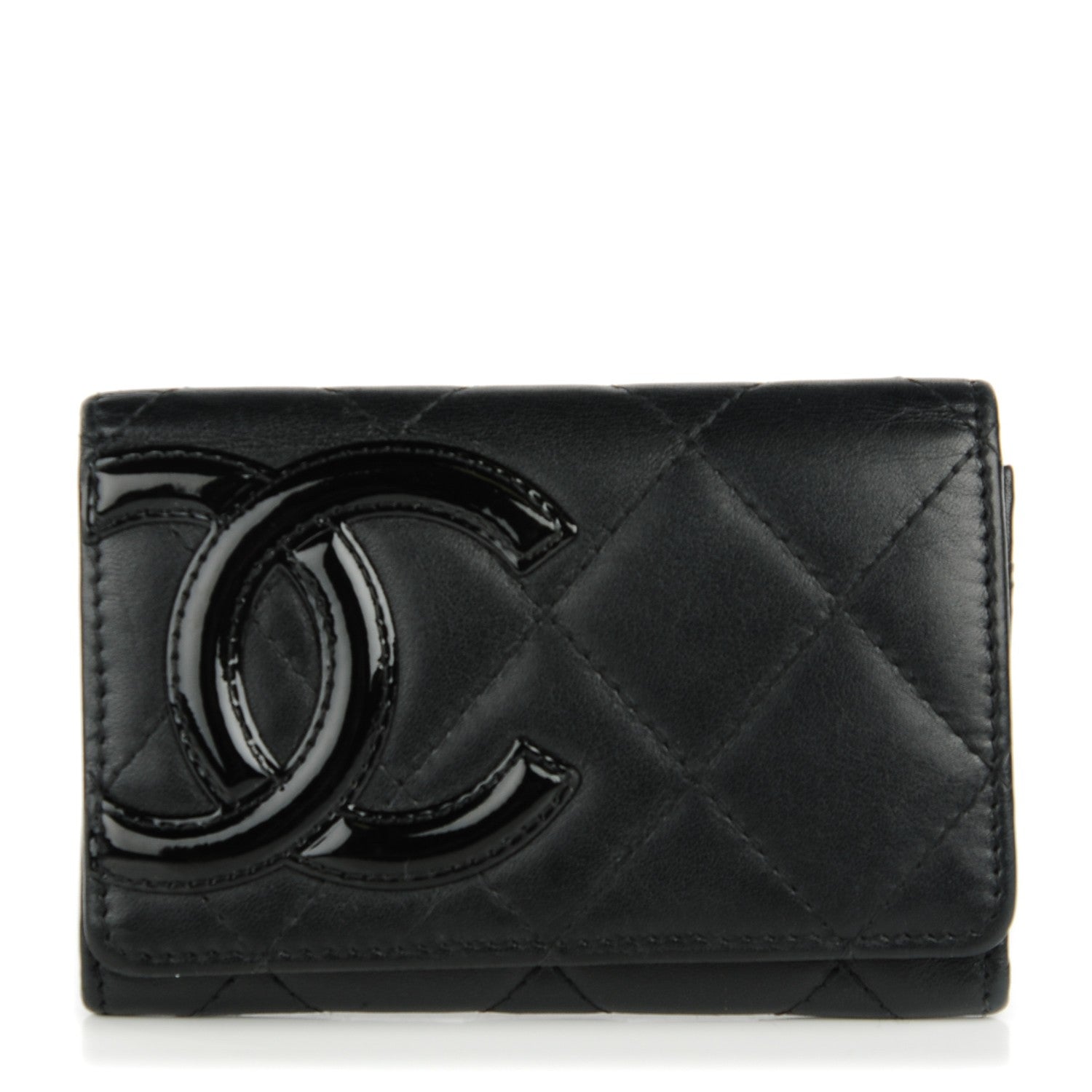 Chanel Calfskin Quilted Cambon Business Card Holder Black 1 of 8