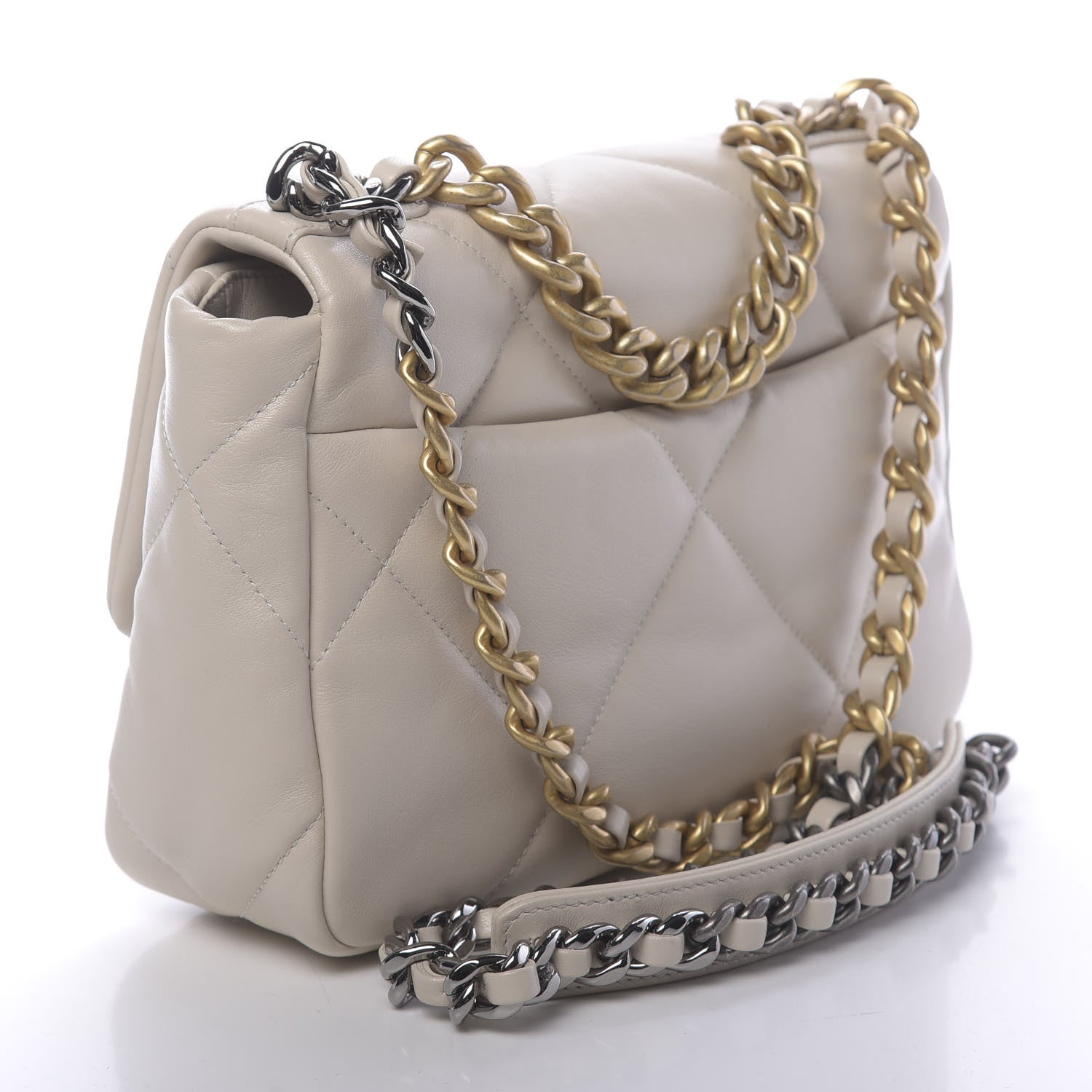 Chanel Goatskin Quilted Medium 19 Flap Beige 3 of 11