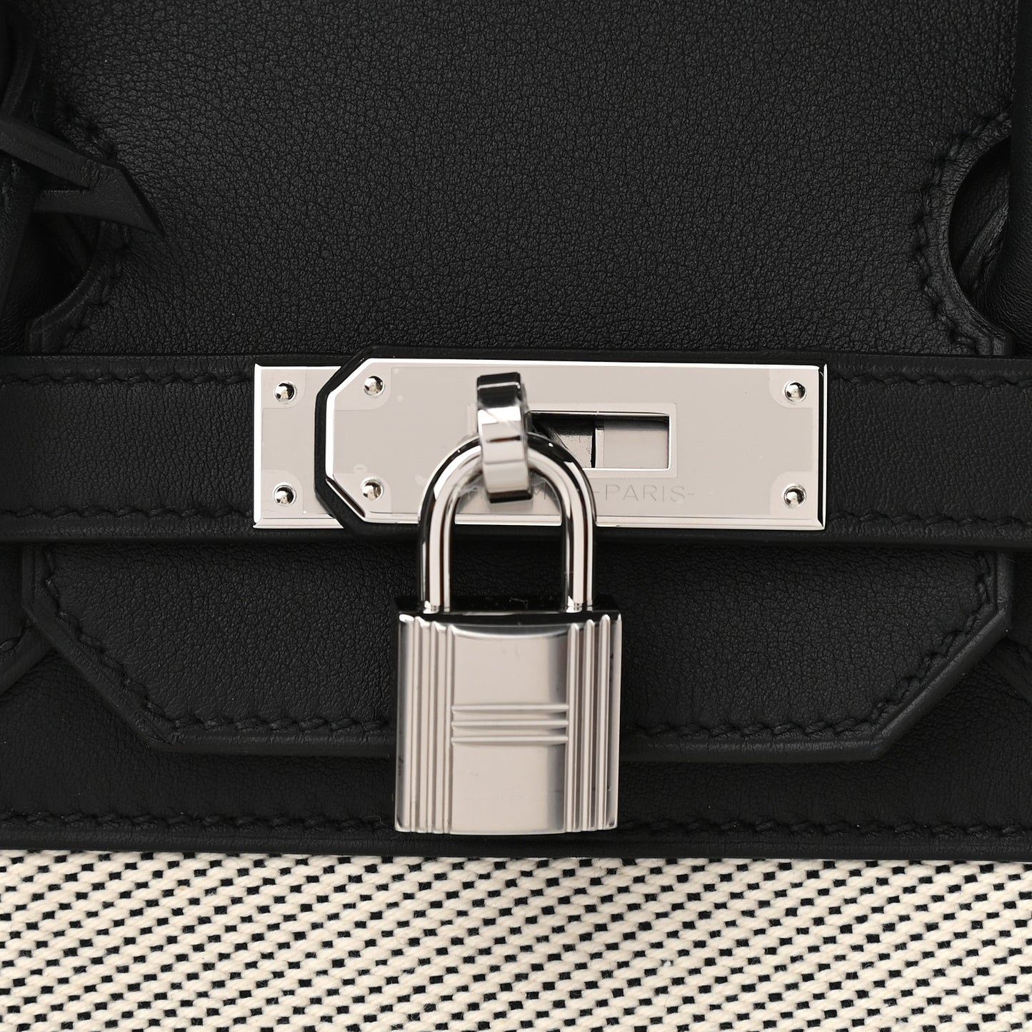 Swift Twill H Fray Fray Birkin 35 Black Ecru