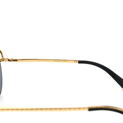 Louis Vuitton Metal Monogram Grease Sunglasses Z1172E Gold 6 of 9