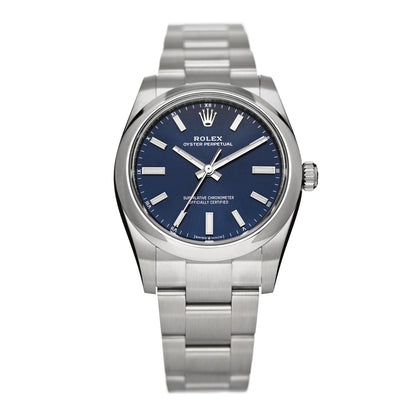 Rolex Stainless Steel 34mm Oyster Perpetual Watch Bright Blue 124200 1 of 5