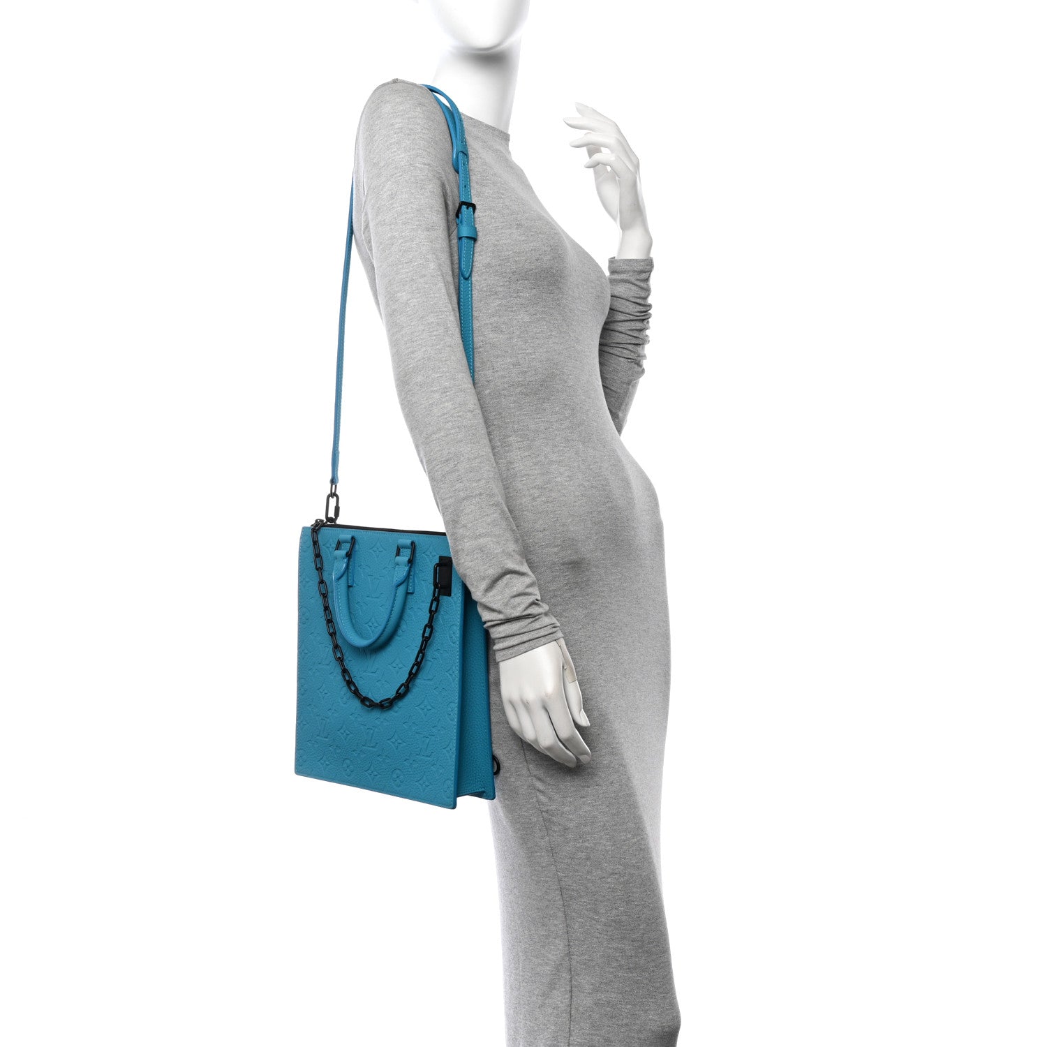 Louis Vuitton Taurillon Monogram Sac Plat Messenger Turquoise 2 of 10