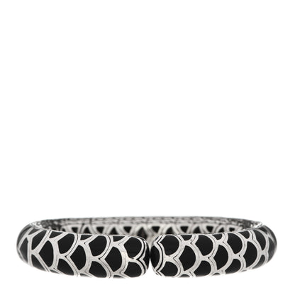 John Hardy Sterling Silver Enamel Slim Flex Naga Cuff Bracelet Black 1 of 3