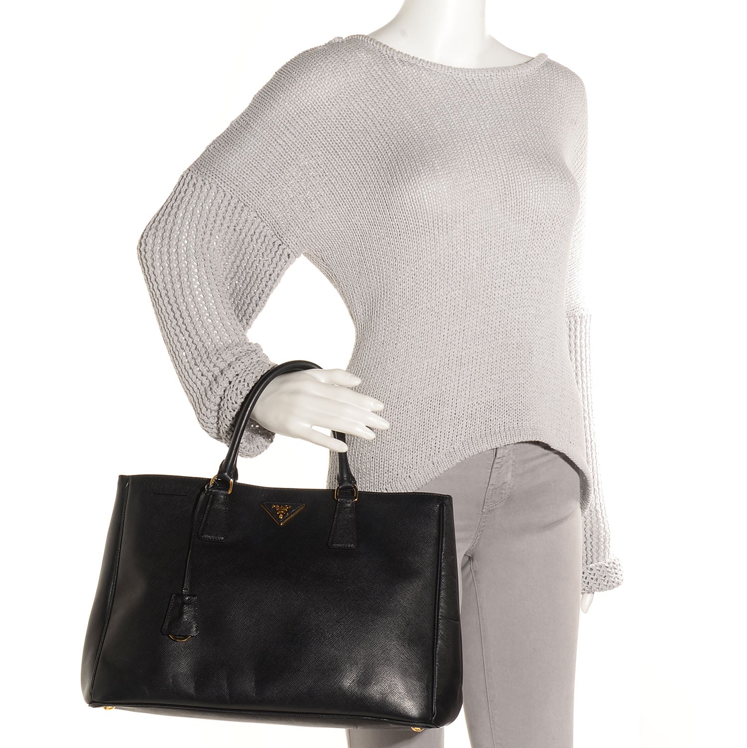 Prada Saffiano Lux Large Tote Nero Black 2 of 11