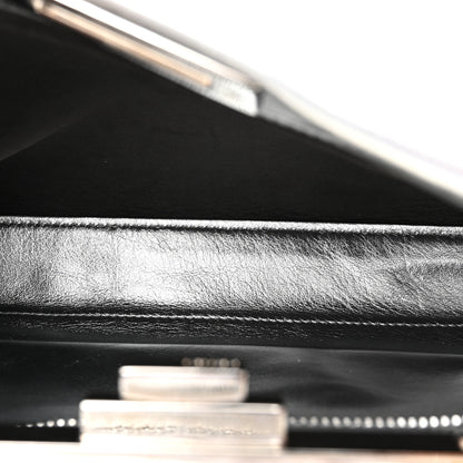 Fendi Vitello Catalan Mirror Medium Peekaboo Iconic Satchel Argento 5 of 17
