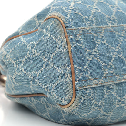 Gucci Denim Monogram Medium Sukey Tote Blue 8 of 17