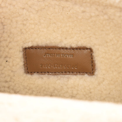 Saint Laurent Shearling Suede Small Kate Satchel Light Ocre 7 of 10