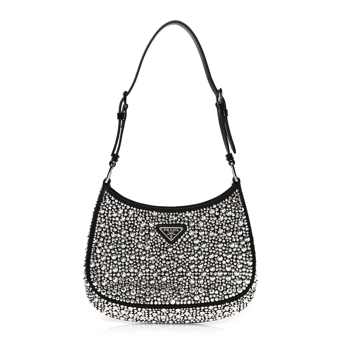 Satin Crystal Cleo Adjustable Strap Shoulder Bag Metal