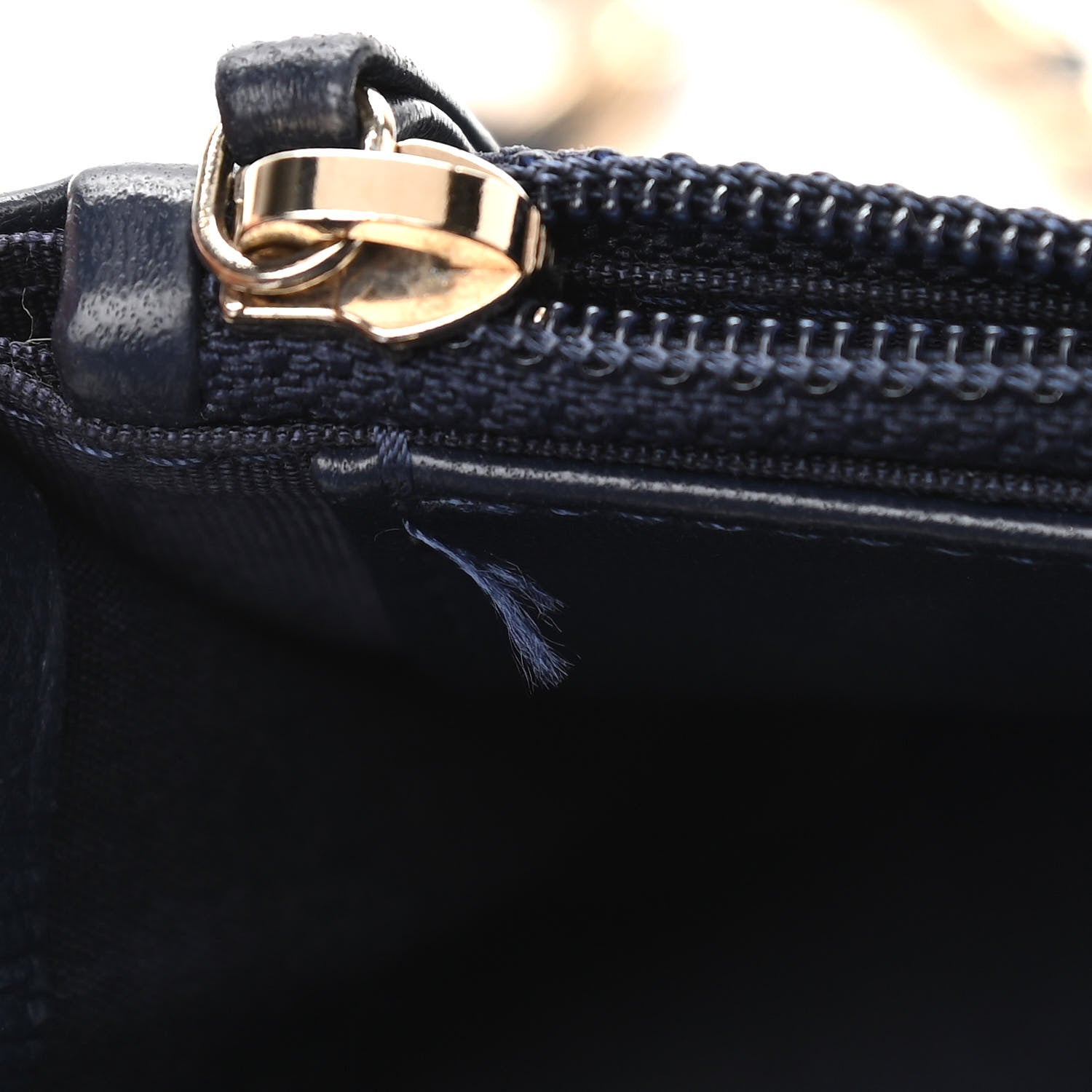 Chanel Lambskin Chevron Quilted Trendy CC Wallet On Chain WOC Dark Blue 11 of 13